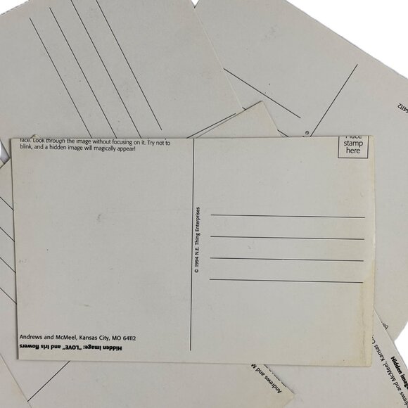 Vintage 90’s Set of 20 Hidden Images Glossy Postcards NOS - Picture 9 of 9